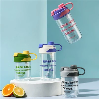 Potel ddŵr chwaraeon ceg eang